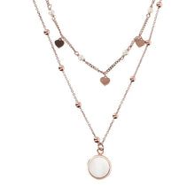 Load image into Gallery viewer, 2 STRANDS NECKLACE WITH FACETED GEMSTONE - Necklaces ALL
