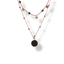 Load image into Gallery viewer, 2 STRANDS NECKLACE WITH FACETED GEMSTONE - ALL NECKLACES
