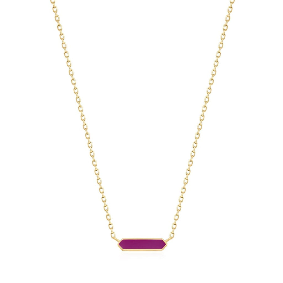 Berry Enamel Emblem Gold Necklace - NECKLACE ANIA HAE