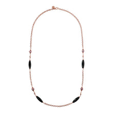 Load image into Gallery viewer, Black Onix and Rose Ming Pearl Chanel Necklace - BRONZALEUR
