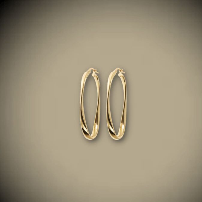 Bronzallure ’Golden’ Oval Twist Hoop Earrings - Jewelry ALL