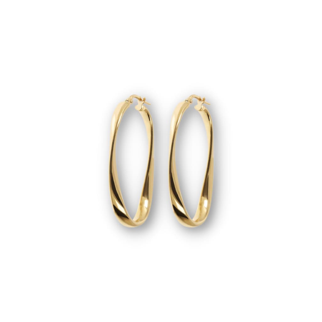 Bronzallure ’Golden’ Oval Twist Hoop Earrings - Jewelry ALL