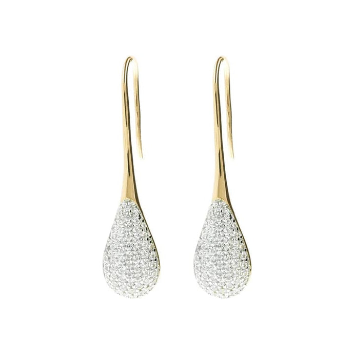 Bronzallure Pave Drop Golden Earrings SKU: WSBZ01236Y.Y -