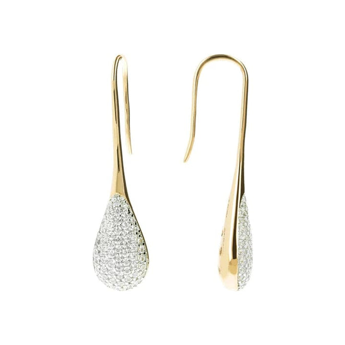 Bronzallure Pave Drop Golden Earrings SKU: WSBZ01236Y.Y -