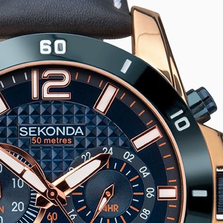 CHRONOGRAPH Sekonda Men’s Watch | Two Tone Case & Leather