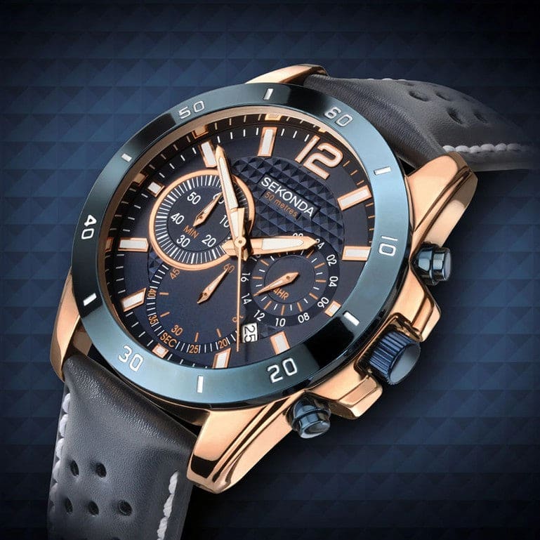 CHRONOGRAPH Sekonda Men’s Watch | Two Tone Case & Leather