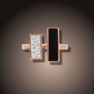 Cubic Zirconia and Carré Stone Ring - bronzallure ring Rings