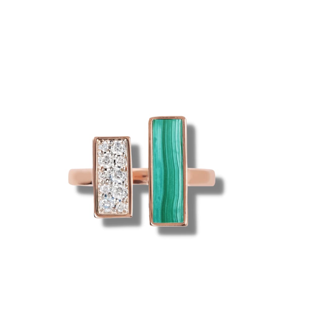 Cubic Zirconia and Carré Stone Ring - bronzallure ring Rings