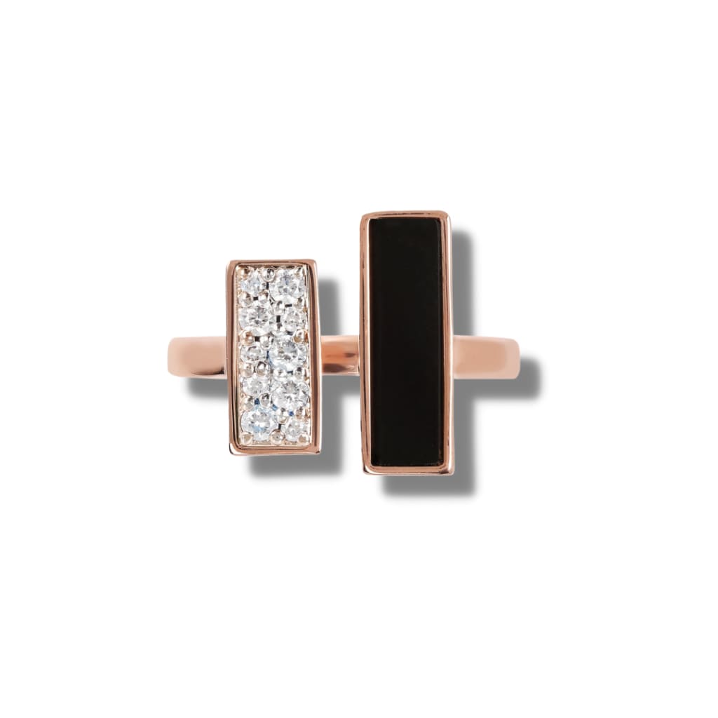 Cubic Zirconia and Carré Stone Ring - bronzallure ring Rings