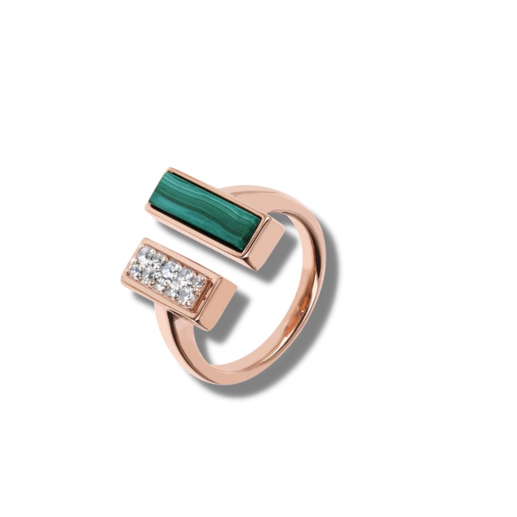 Cubic Zirconia and Carré Stone Ring - bronzallure ring Rings