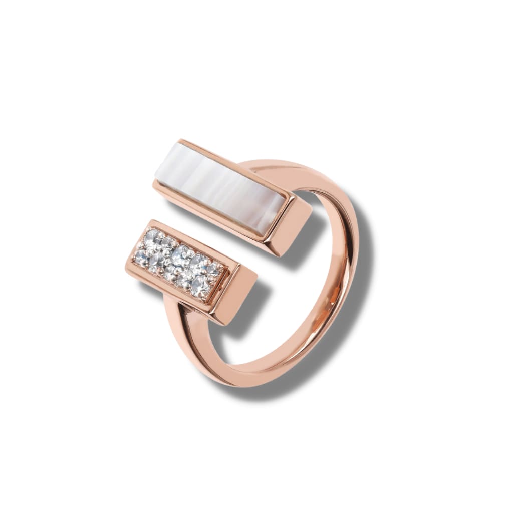 Cubic Zirconia and Carré Stone Ring - bronzallure ring Rings