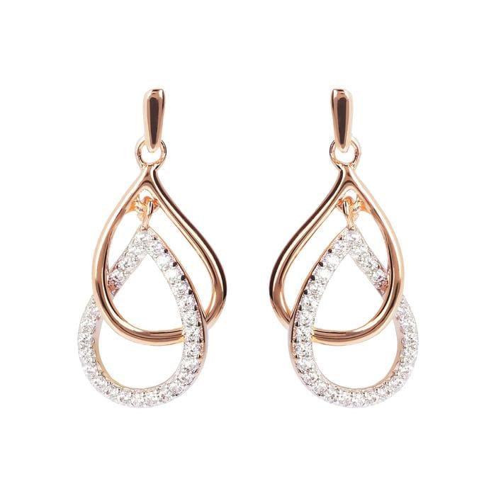 Cubic Zirconia Double Drop Earrings - BRONZALEUR EARINGS ALL