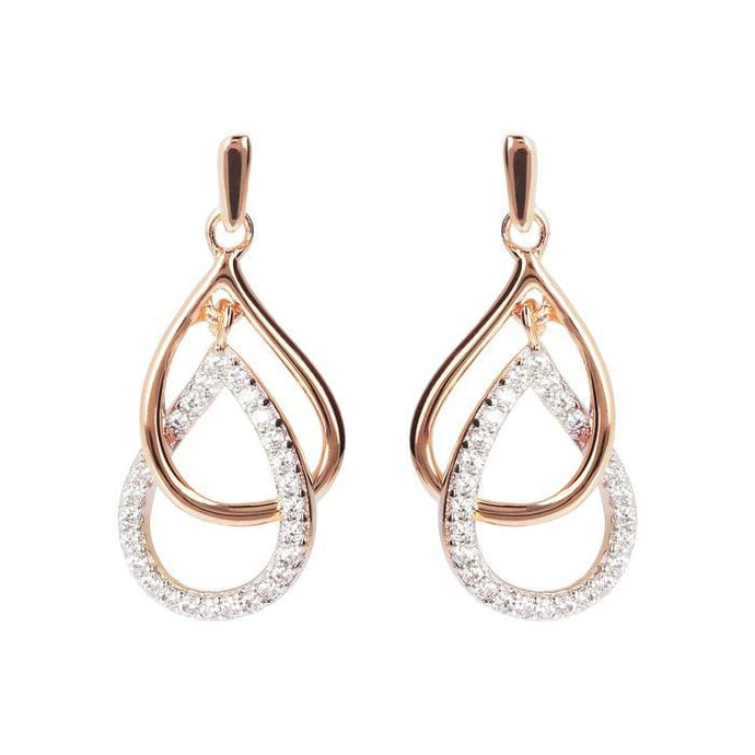 Cubic Zirconia Double Drop Earrings - BRONZALEUR EARINGS ALL