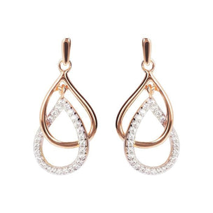 Cubic Zirconia Double Drop Earrings - BRONZALEUR EARINGS ALL