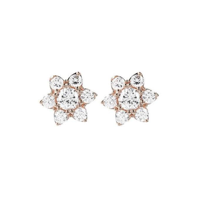 Cubic Zirconia Flower Earrings - BRONZALEUR EARINGS ALL