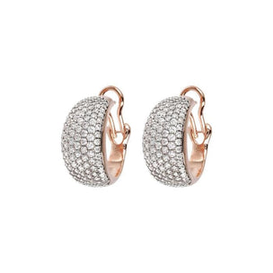 Cubic Zirconia Pavé Domed Earrings - BRONZALEUR EARINGS ALL