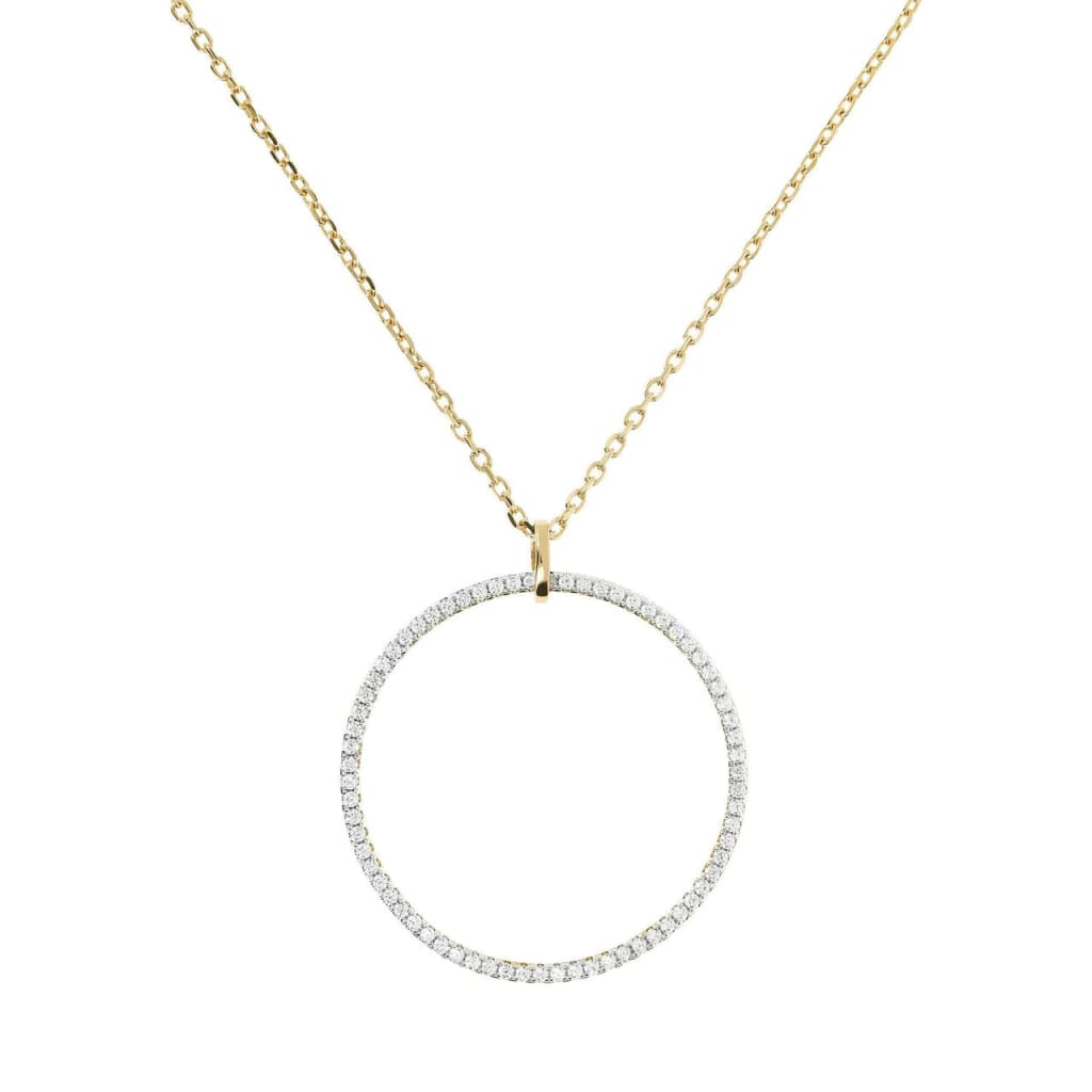 GOLDEN CZ LGE CIRCULAR NECKLACE 91CM - Jewelry ALL NECKLACES