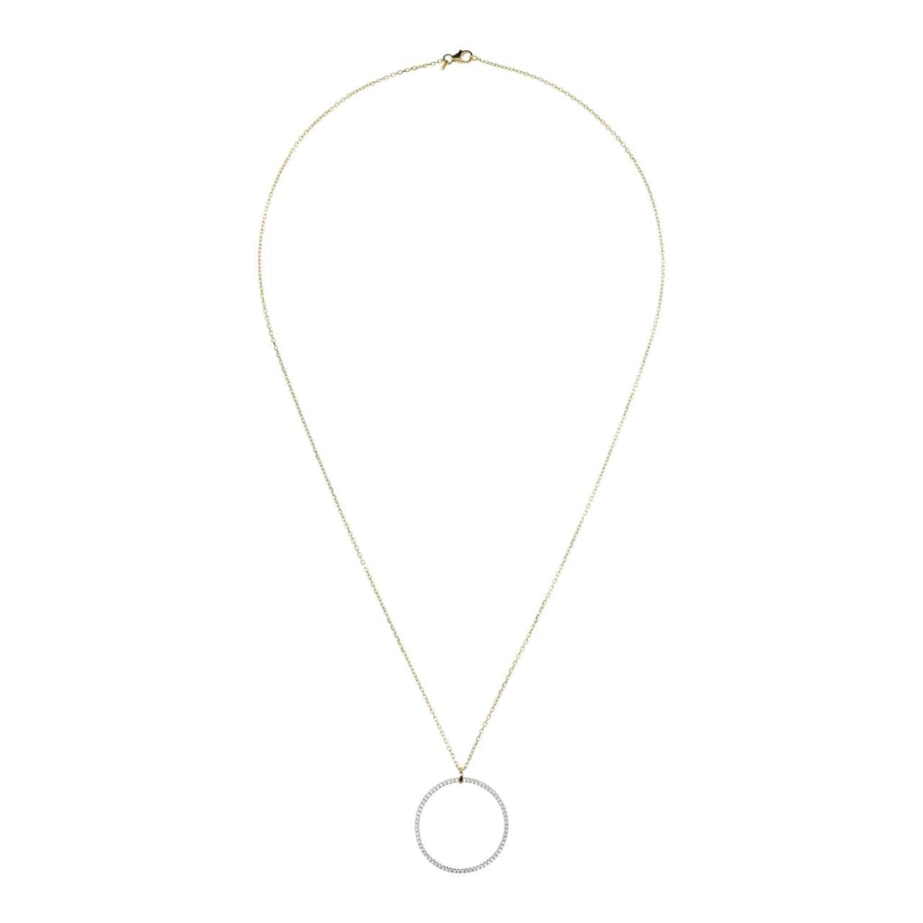 GOLDEN CZ LGE CIRCULAR NECKLACE 91CM - Jewelry ALL NECKLACES