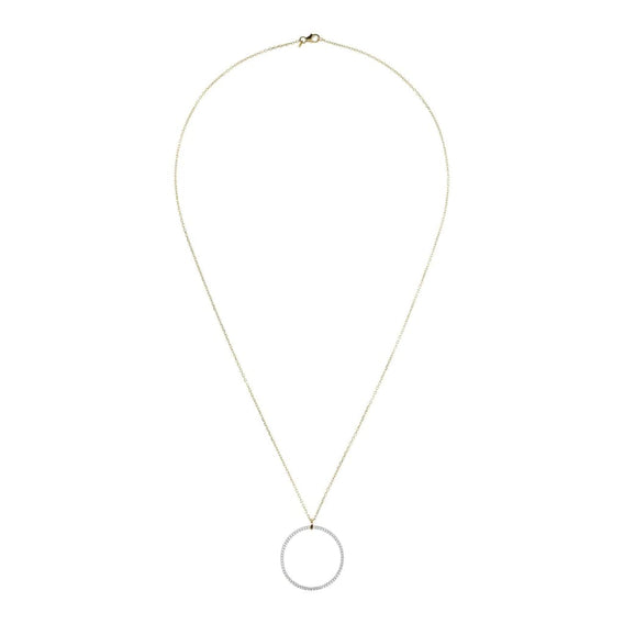 GOLDEN CZ LGE CIRCULAR NECKLACE 91CM - Jewelry ALL NECKLACES