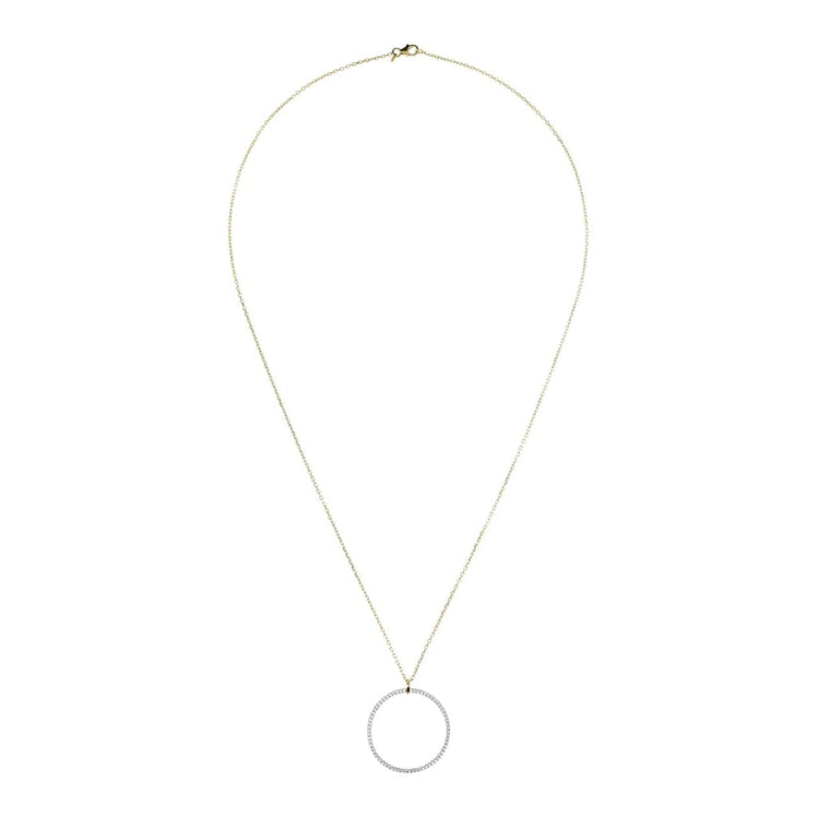 GOLDEN CZ LGE CIRCULAR NECKLACE 91CM - Jewelry ALL NECKLACES