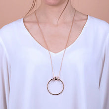 Load image into Gallery viewer, Golden Rose Sphere Circle Necklace - BRONZALEUR NECKLACE ALL
