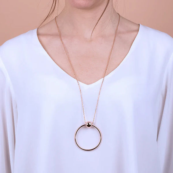 Golden Rose Sphere Circle Necklace - BRONZALEUR NECKLACE ALL