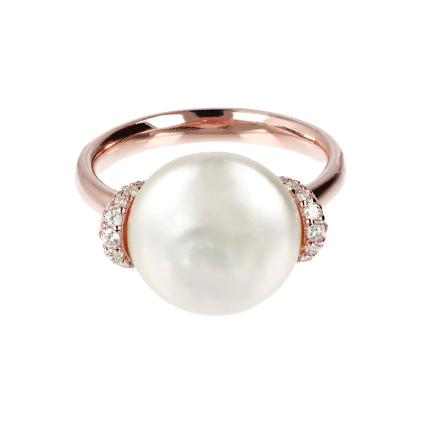 Maxima Freshwater Pearl Ring with Cubic Zirconia -