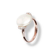 Load image into Gallery viewer, Maxima Freshwater Pearl Ring with Cubic Zirconia - Rings ALL
