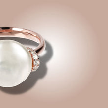 Load image into Gallery viewer, Maxima Freshwater Pearl Ring with Cubic Zirconia - Rings ALL
