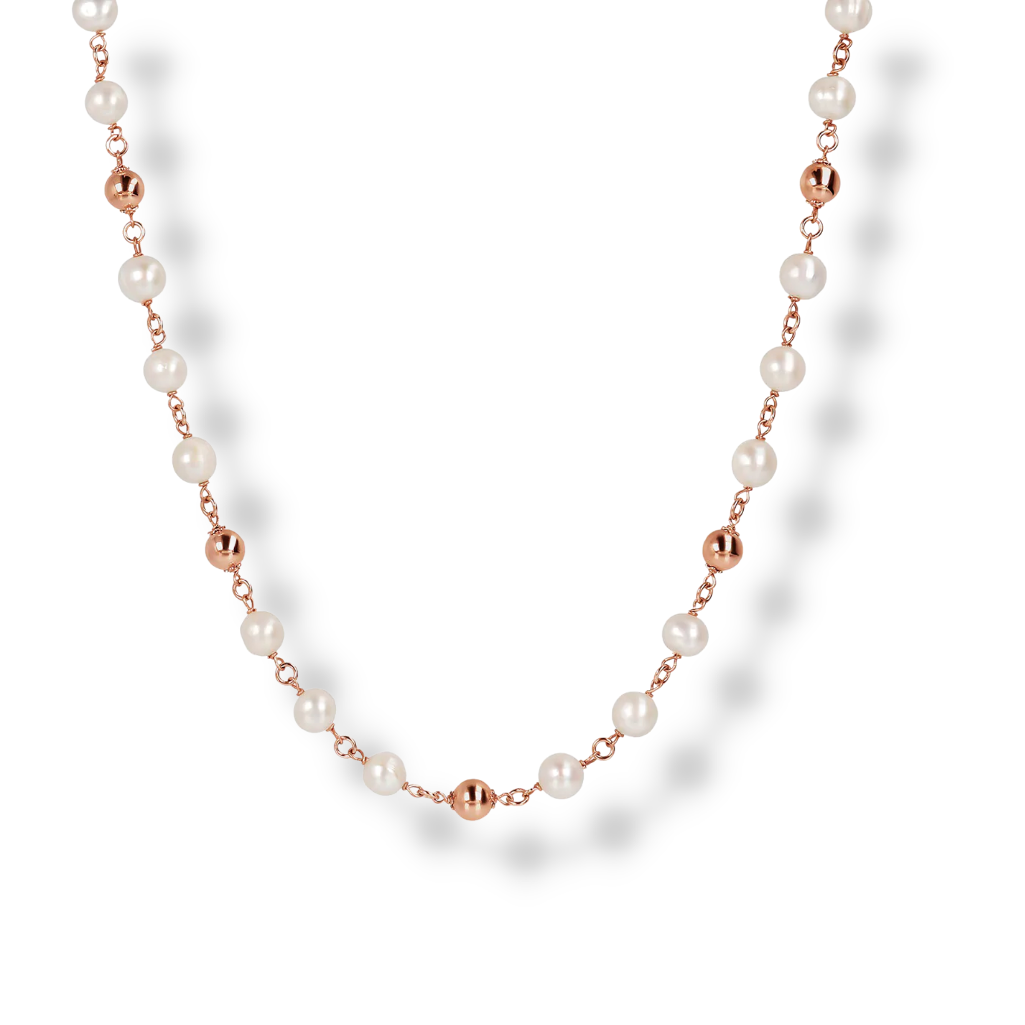 Maxima Long Necklace with Bicolor Pearls - BRONZALEUR