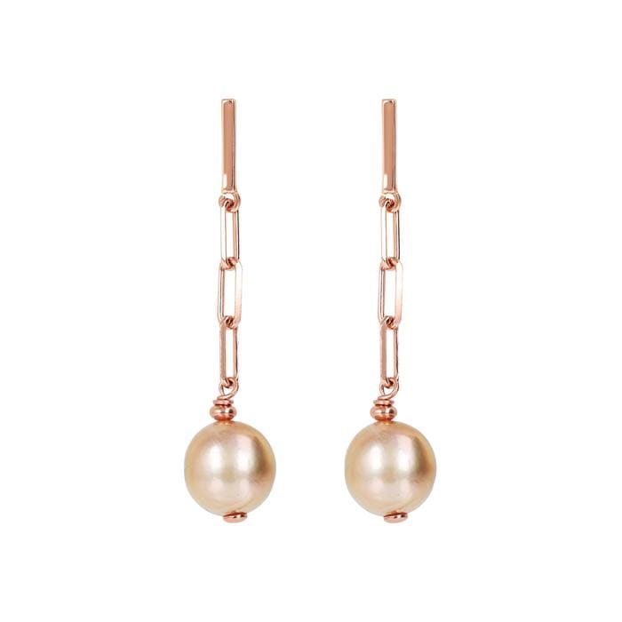 Maxima Pastel Pearls and Chain Earrings - BRONZALEUR EARINGS