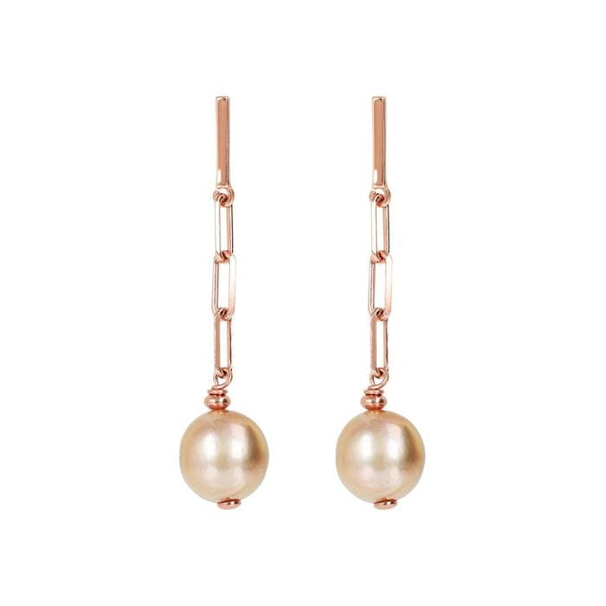 Maxima Pastel Pearls and Chain Earrings - BRONZALEUR EARINGS