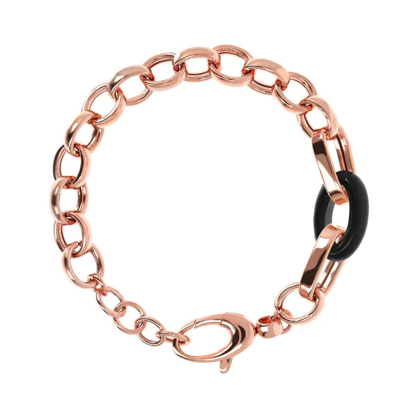 OVAL ROLÒ LINK WITH GEMSTONE BRACELET - Bracelets