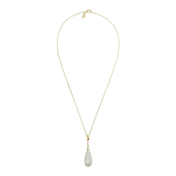 Pave Drop Golden Pendant Necklace - WSBZ01235Y.Y - Jewelry