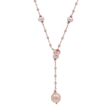 Load image into Gallery viewer, Pearl Lariat Necklace - BRONZALEUR NECKLACE ALL NECKLACES
