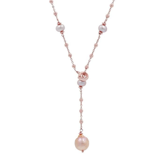 Pearl Lariat Necklace - BRONZALEUR NECKLACE ALL NECKLACES