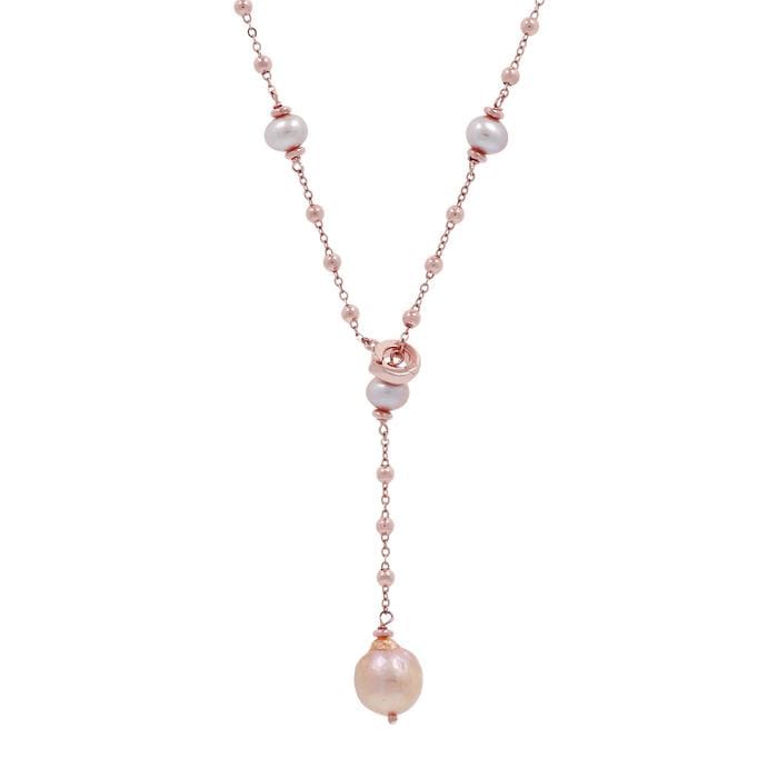 Pearl Lariat Necklace - BRONZALEUR NECKLACE ALL NECKLACES