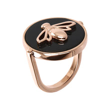 Load image into Gallery viewer, Ring with Bee and Black Onyx - Rings ALL RINGS
