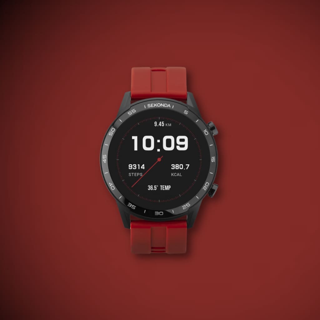 Sekonda Active Smartwatch | RED Case & Silicone Strap | 1910