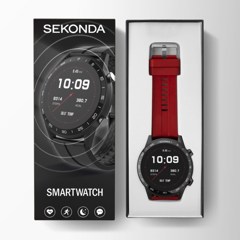 Sekonda Active Smartwatch | RED Case & Silicone Strap | 1910