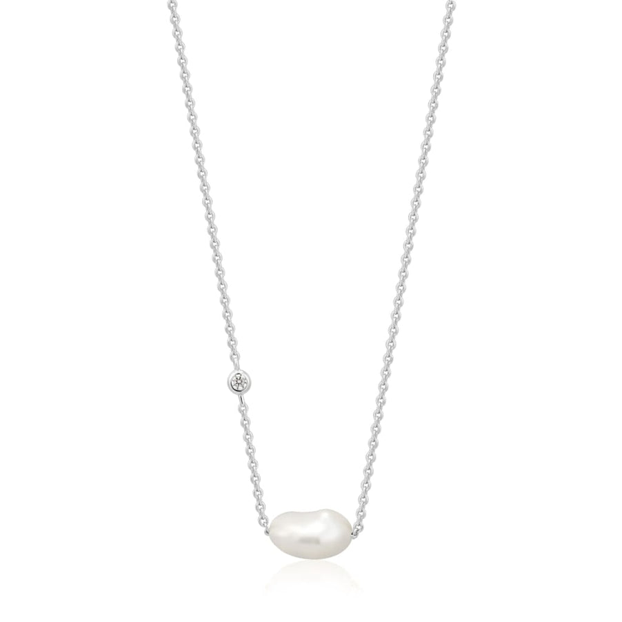 Silver Pearl Necklace - NECKLACE ALL NECKLACES