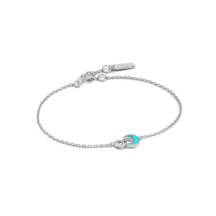 Silver Tidal Turquoise Crescent Link Bracelet - ANIA HAE