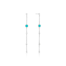 Load image into Gallery viewer, Silver Turquoise Drop Earrings - ALL EARINGS
