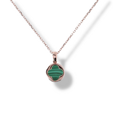 Load image into Gallery viewer, Small Four-Leaf Clover Necklace MALACHITE - Jewelry ALL
