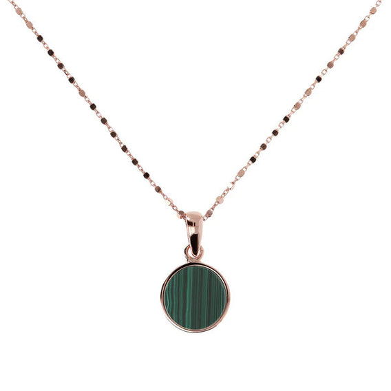 Stone Mini Disc Pendant Necklace - BRONZALEUR NECKLACE ALL