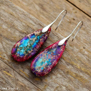 Tibetan Energy Jasper Earrings - EARINGS ALL