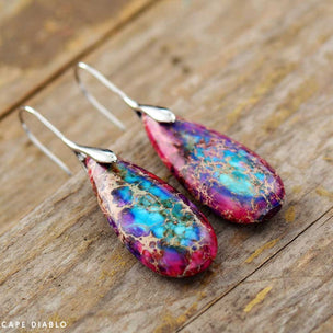 Tibetan Energy Jasper Earrings - EARINGS ALL